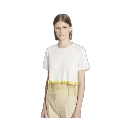 Fringed Cropped Crewneck T-Shirt
