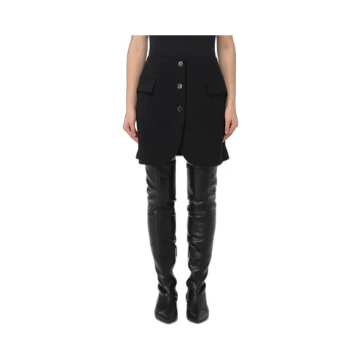 Button-Detailed Tailored Mini Skirt