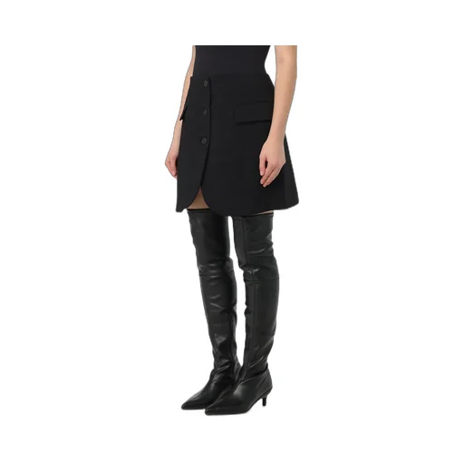 Button-Detailed Tailored Mini Skirt