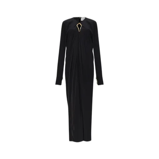 Cut Out Detailed Draped Midi Dress