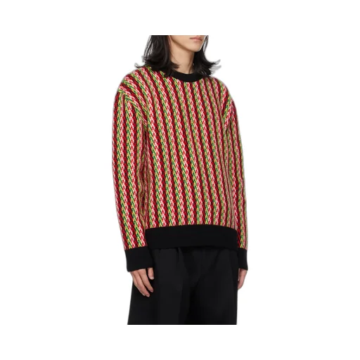 Chevron-Motif Crewneck Jumper