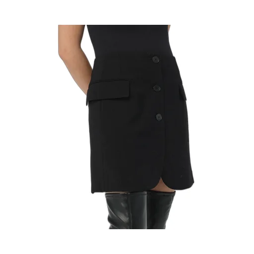 Button-Detailed Tailored Mini Skirt