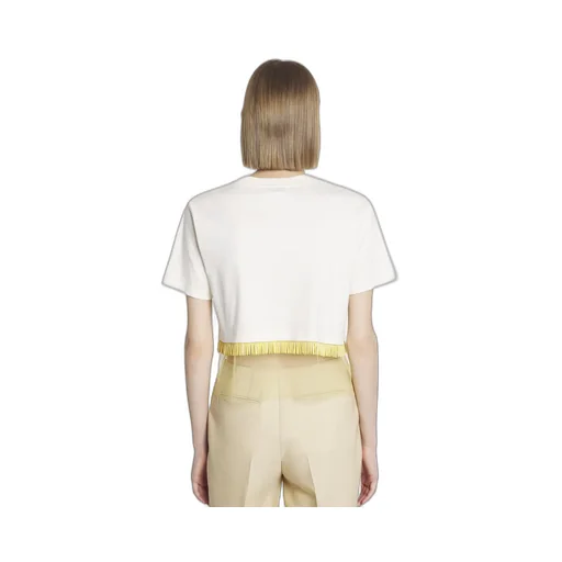 Fringed Cropped Crewneck T-Shirt