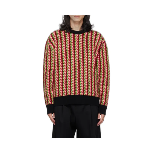 Chevron-Motif Crewneck Jumper