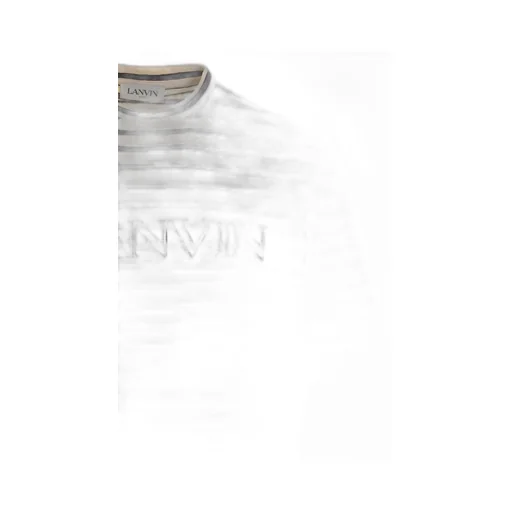 Striped Logo Embroidered Crewneck T-Shirt