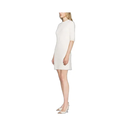 Floral-Embroidered Knitted Tweed Dress