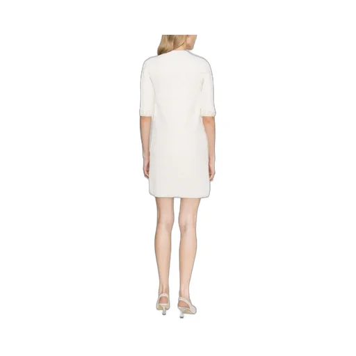 Floral-Embroidered Knitted Tweed Dress