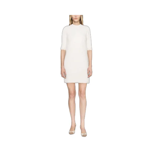 Floral-Embroidered Knitted Tweed Dress