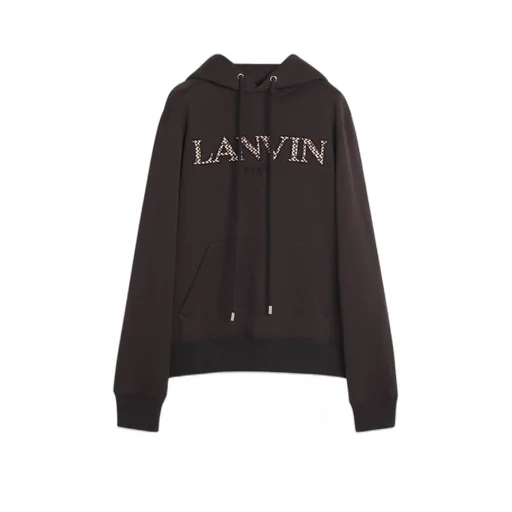 Logo Embroidered Long-Sleeved Hoodie