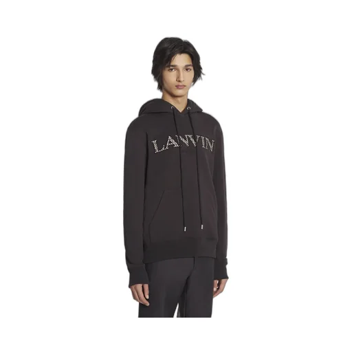 Logo Embroidered Long-Sleeved Hoodie
