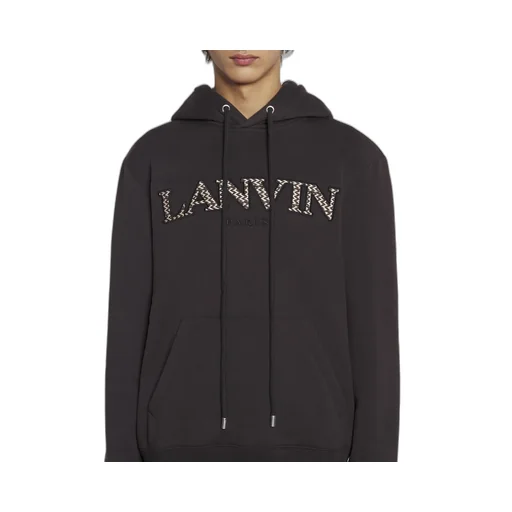 Logo Embroidered Long-Sleeved Hoodie