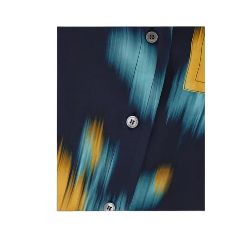Abstract-Print Curved Hem Shirt