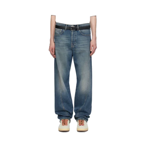 Logo Patch Straight Leg Jeans