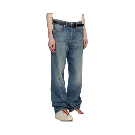 Logo Patch Straight Leg Jeans