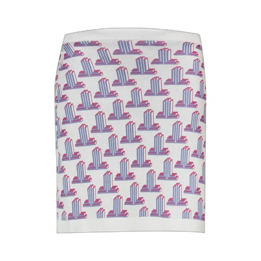 Geometric-Monogram Knitted Mini Skirt