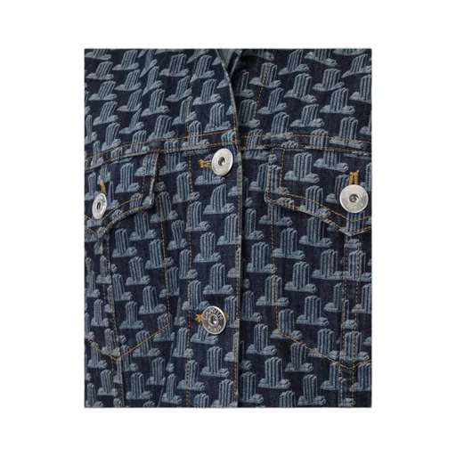 Extended Logo-Patch Monogram Denim Jacket