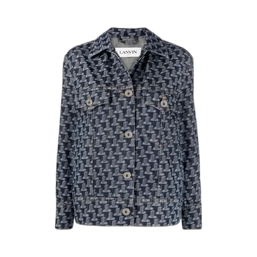 Extended Logo-Patch Monogram Denim Jacket
