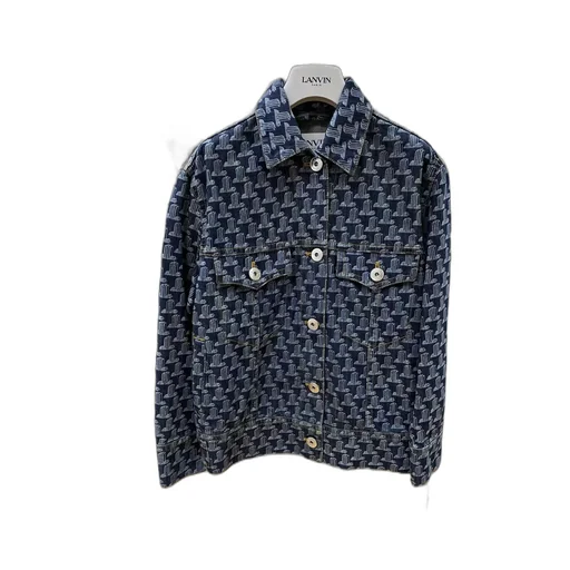 Extended Logo-Patch Monogram Denim Jacket
