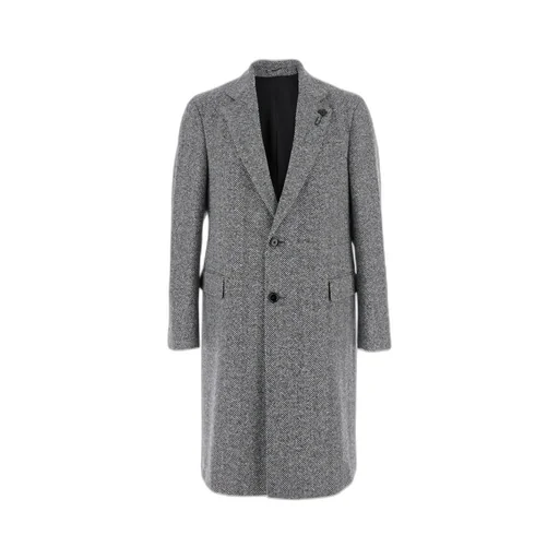 Herringbone Button-Up Coat