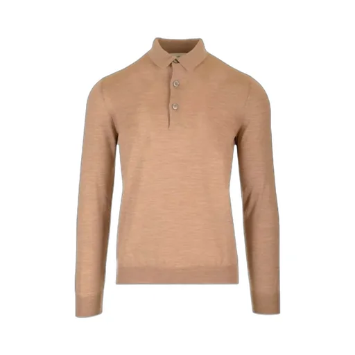 Long-Sleeved Knitted Polo Shirt