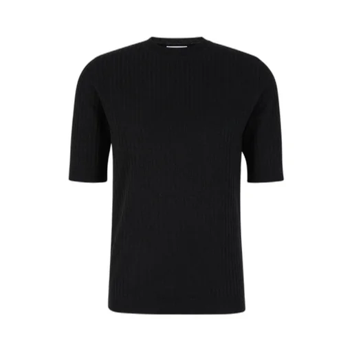 Ribbed Knit Crewneck T-Shirt