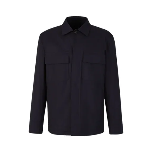 Flap-Pocket Cotton Shirt Jacket