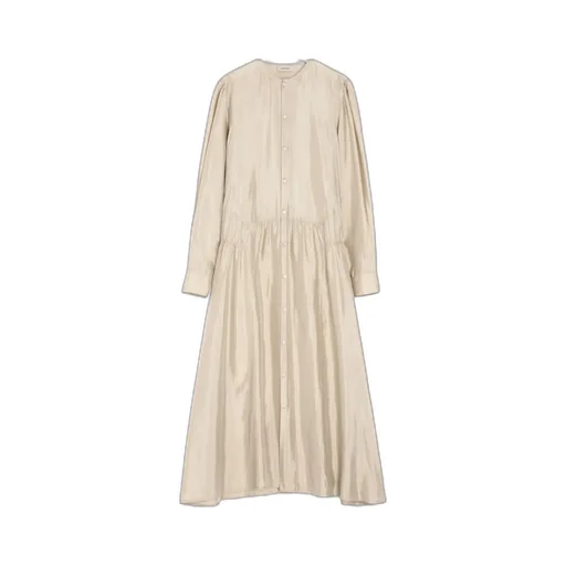 Gathered Buttoned Maxi Dress