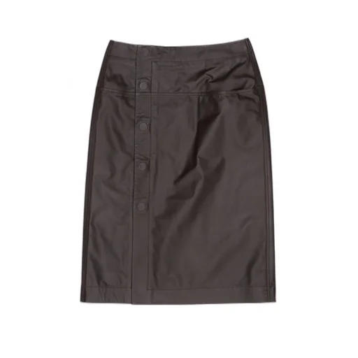 Snap-Fastening Midi Skirt