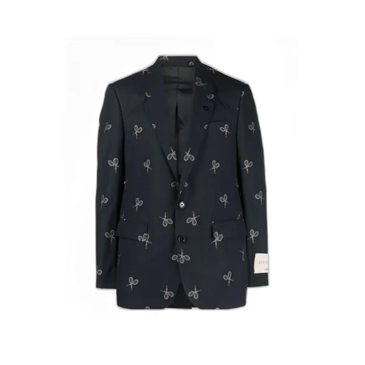 Graphic-Print Single-Breasted Blazer