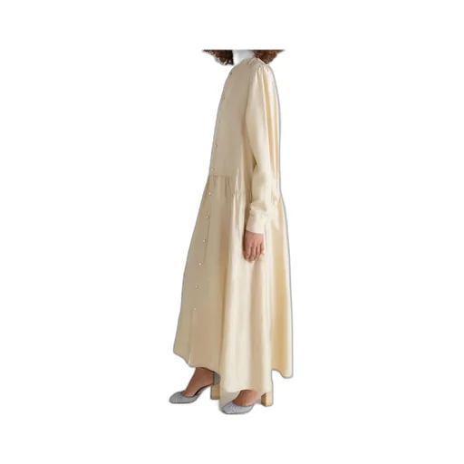 Gathered Buttoned Maxi Dress