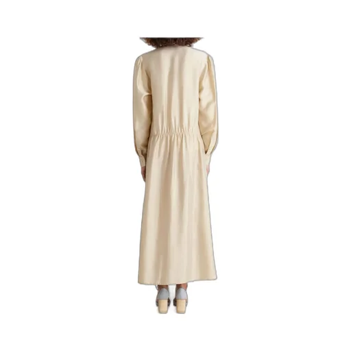 Gathered Buttoned Maxi Dress