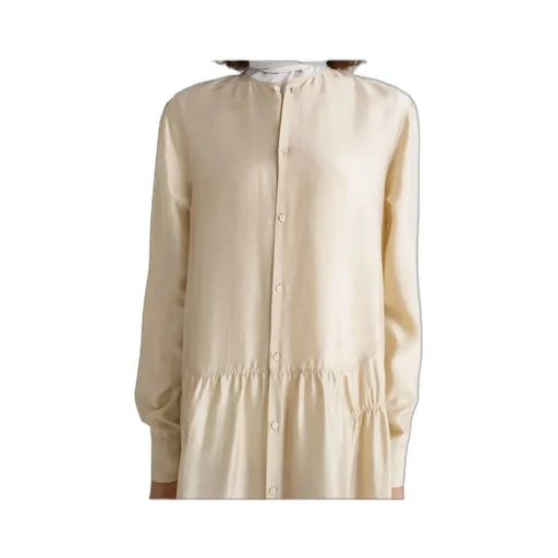 Gathered Buttoned Maxi Dress