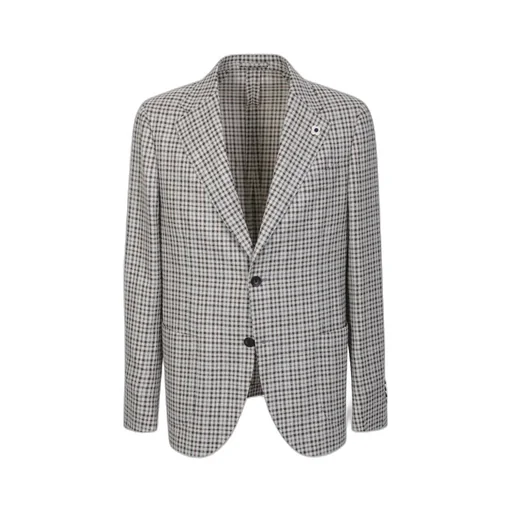 Single-Breasted Checked Blazer