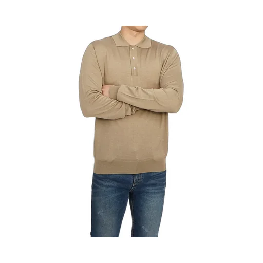 Long-Sleeve Knitted Polo Shirt