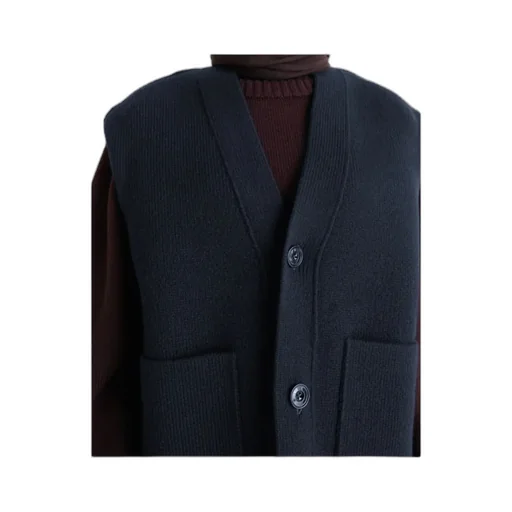 Patch-Pocket V-Neck Cardigan