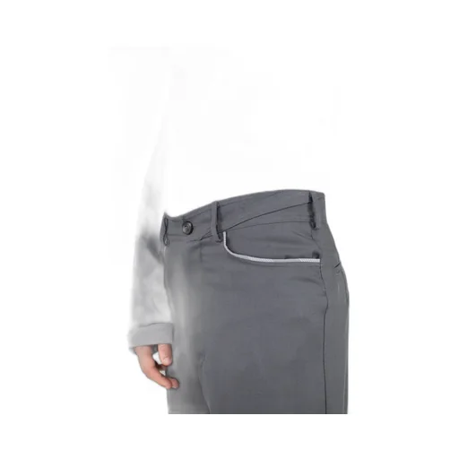 Contrast-Stitching Straight-Leg Pants