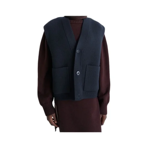 Patch-Pocket V-Neck Cardigan
