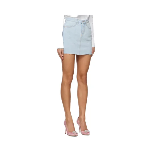 Label Denim Skirt
