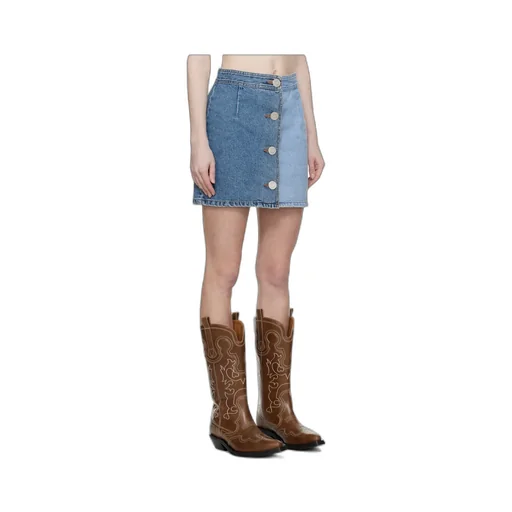 Button-Down Denim Skirt