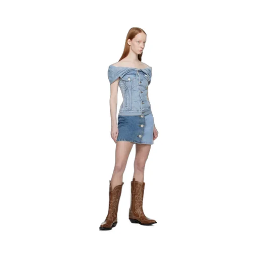 Button-Down Denim Skirt