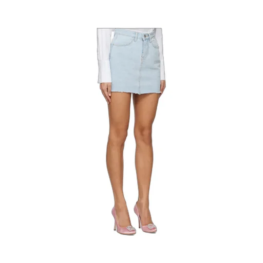 Label Denim Skirt