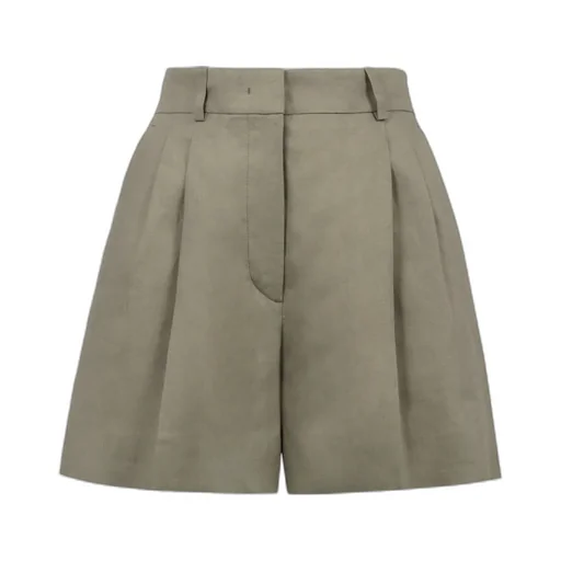 Pleated Linen Shorts