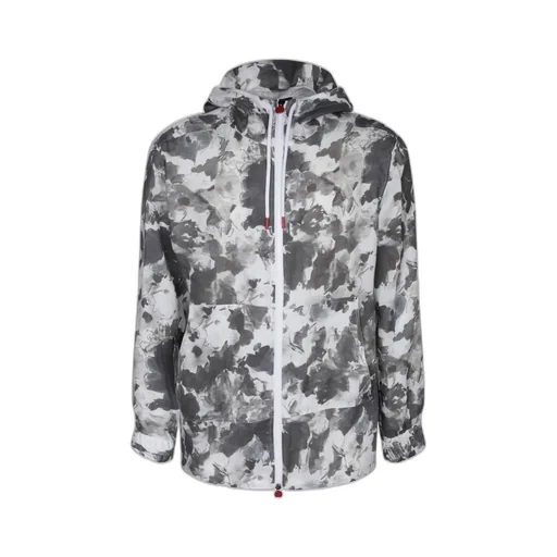 Abstract-Printed Zipped Jacket