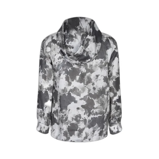 Abstract-Printed Zipped Jacket