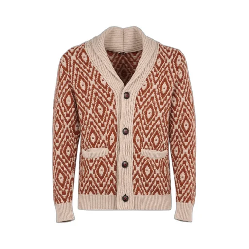 V-Neck Jacquard Cardigan
