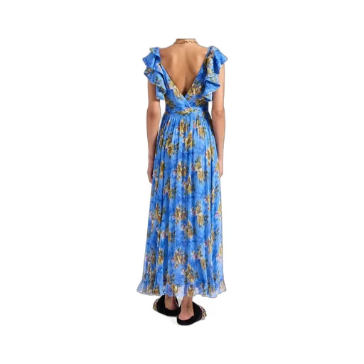 Ruffled-Details Floral-Print Maxi Dress