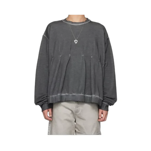 Round-Collar And Long-Sleeved Sweater