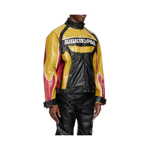 Long-Sleeved Leather Jacket