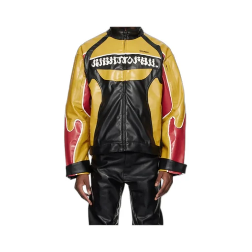 Long-Sleeved Leather Jacket