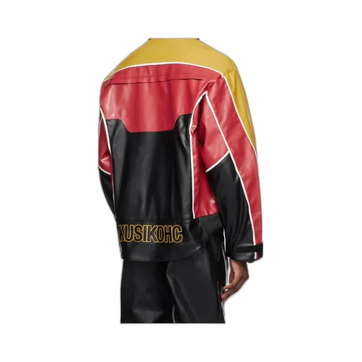 Long-Sleeved Leather Jacket